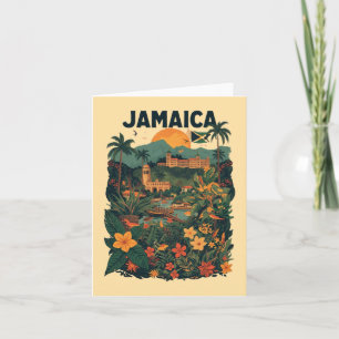 Vintage stil Jamaica resillustration Kort