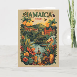 Vintage stil Jamaica resillustration Kort
