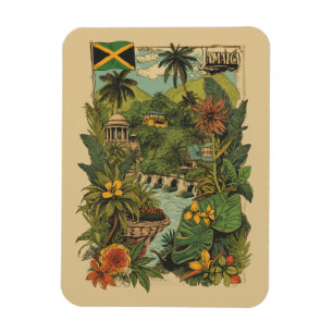 Vintage stil Jamaica resillustration Magnet