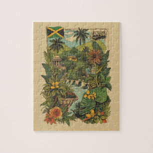 Vintage stil Jamaica resillustration Pussel