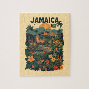 Vintage stil Jamaica resillustration Pussel