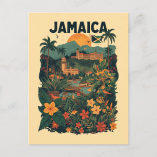 Vintage stil Jamaica resillustration Vykort