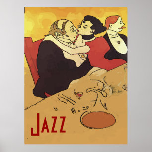 Vintage Stil Jazz Kiss Poster