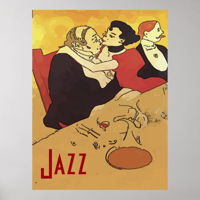 Vintage Stil Jazz Kiss Poster (Framsidan)