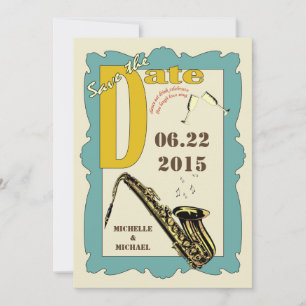 Vintage Stil Jazz Spara Datum Inbjudningar