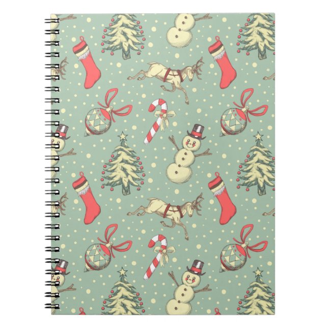 Vintage Stil jul Anteckningsbok (Framsidan)