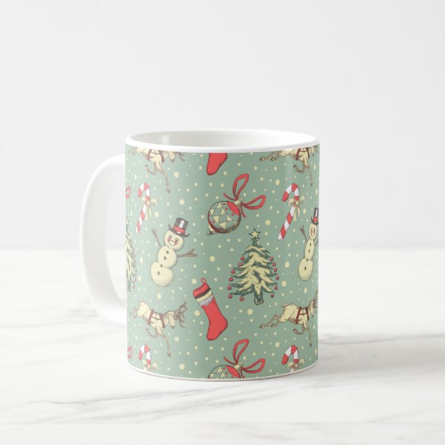 Vintage Stil jul Kaffemugg (Framsida vänster)