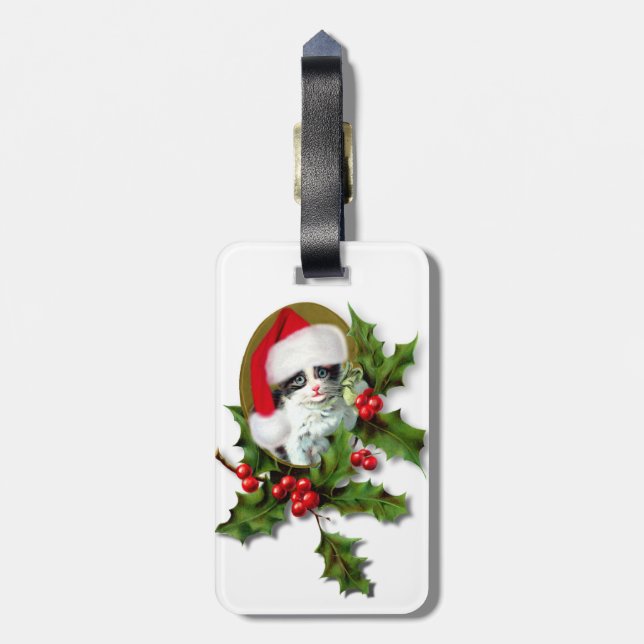 Vintage Stil Jul Kitten Bagagebricka (Baksidan Lodrät)