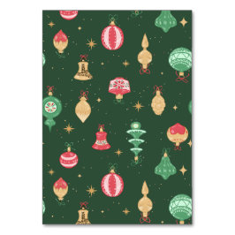 Vintage Stil jul Ornament Mönster - Grönt Bordsnummer
