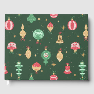Vintage Stil jul Ornament Mönster - Grönt Gästböcker
