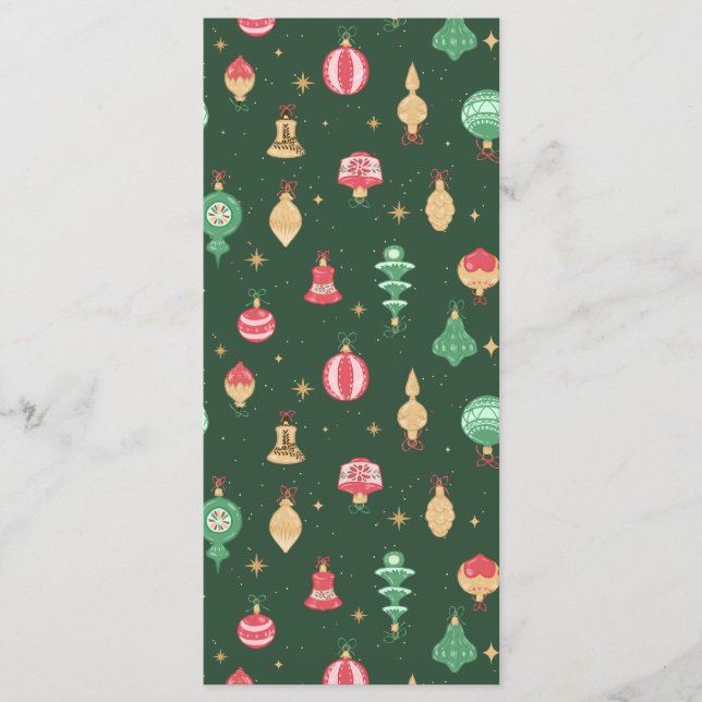 Vintage Stil jul Ornament Mönster - Grönt Meny (Framsida)