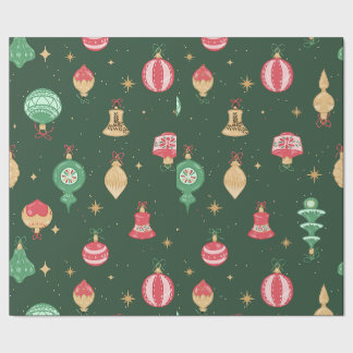 Vintage Stil jul Ornament Mönster - Grönt Presentpapper