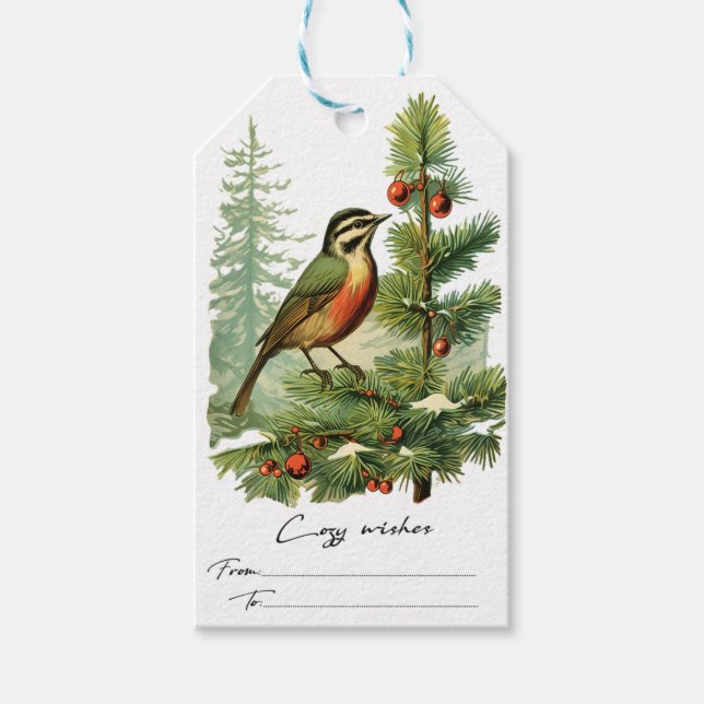 Vintage Stil jul Presentetikett (Framsidan)