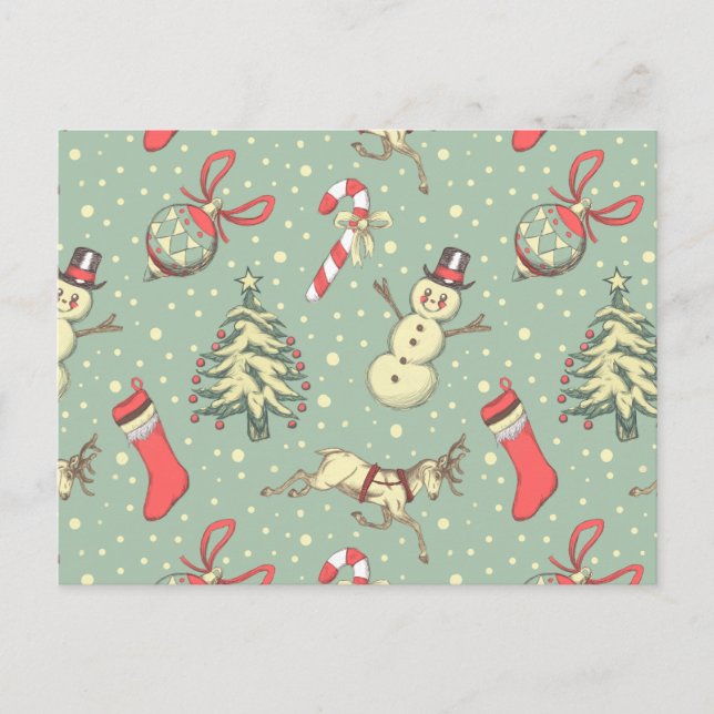 Vintage Stil jul Vykort (Framsida)