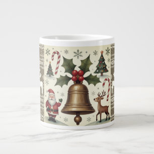 Vintage Stil, julen Mönster Jumbo Mugg