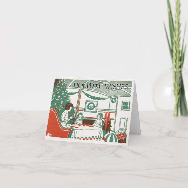 Vintage-Stil julkort "Helgdag Önskemål" Helgkort (Framsida)