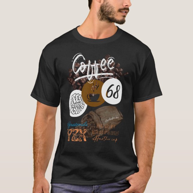 Vintage stil kaffetid t shirt (Framsida)