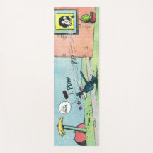 Vintage-Stil Katt- och muskel-Tecknad Art Yoga Mat
