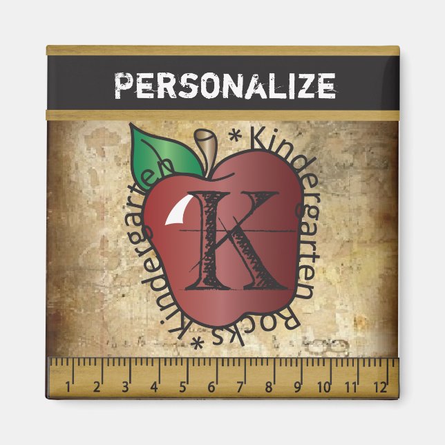 Vintage Stil Kindergarten Lärare Magnet (Framsidan)
