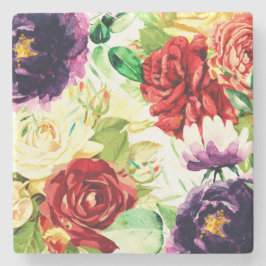 Vintage Stil Large Watercolor Flowers Stenunderlägg