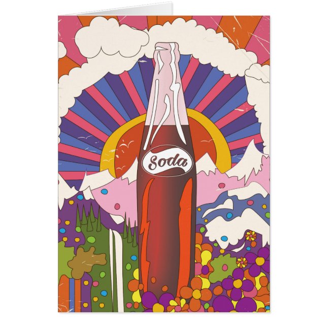 Vintage stil läskreklam poster hälsningskort (Framsidan)