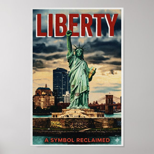 Vintage stil 'Liberty Reclaimed' affisch (Framsidan)