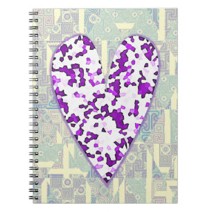Vintage Stil Lila Heart Art Journal Anteckningsbok