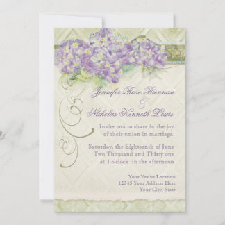 Vintage Stil Lilac Hydrangea - Bröllopsinbjudan Inbjudningar