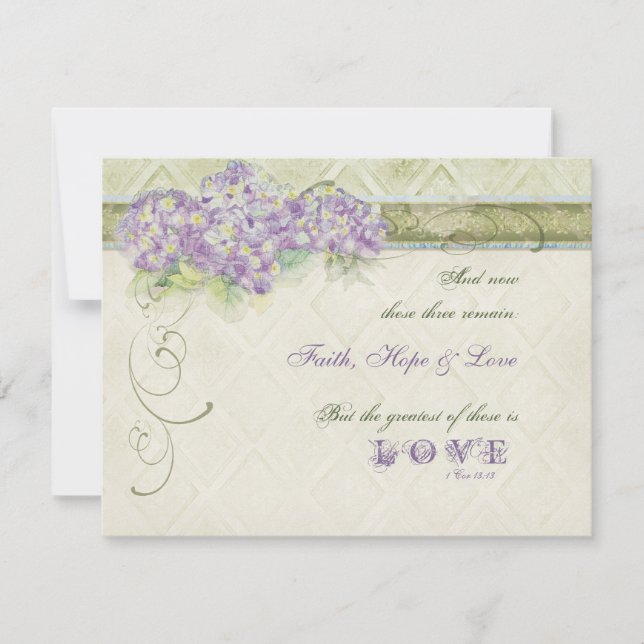 Vintage Stil Lilac Hydrangea - OSA Responcard (Framsida)
