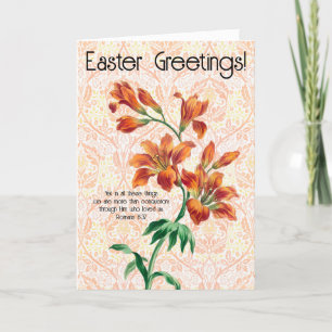 Vintage Stil Lily Flower Faith Påsk Card Tack Kort