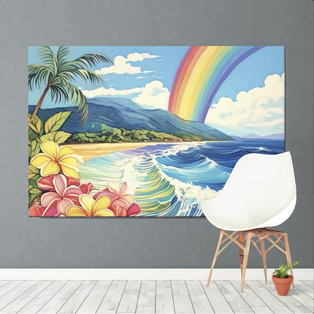 Vintage stil litografi Tropical XL art Canvastryck (Skapare uppladdad)