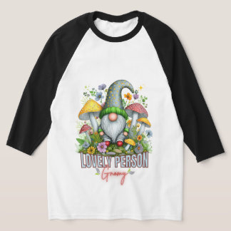Vintage Stil Loely Gnome med svampkonst T Shirt