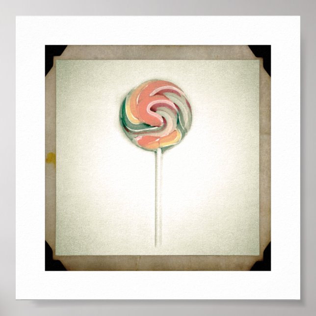 VINTAGE STIL LOLLIPOP PHOTOGRAPH POSTER (Framsidan)