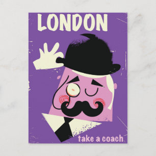 Vintage stil London affärsman resa affisch Vykort