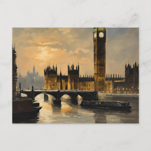 Vintage stil London Resa Big Ben Parlamentet Vykort