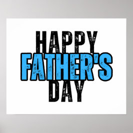 Vintage-stil Lycklig Fars dag-tecken, blått Poster
