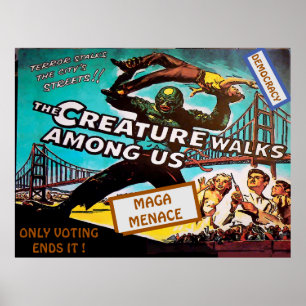 Vintage Stil, MAGA-menace, Poster