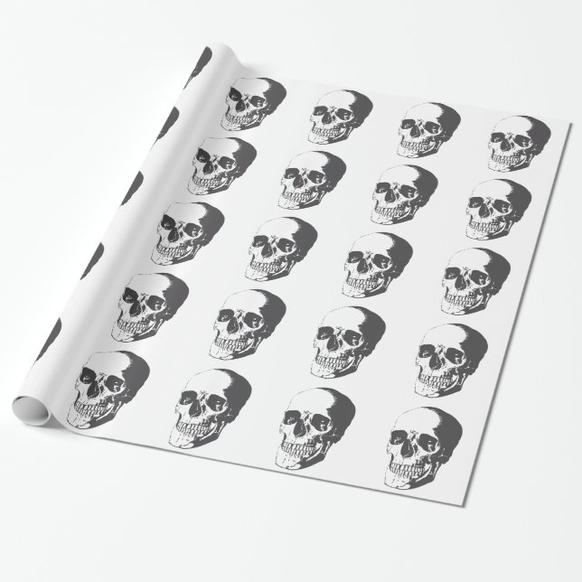 Vintage stil människokalle presentpapper (Utrullad)