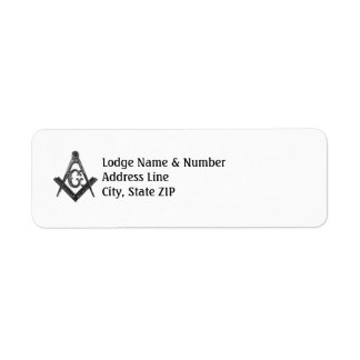 Vintage Stil Masonic Lodge Address Label Returadress Etikett