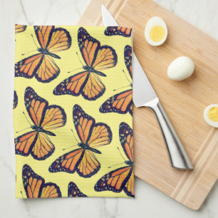 Vintage Stil Monarch Butterfly Gult Kitchen Kökshandduk