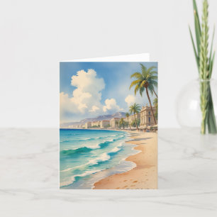 Vintage Stil Monte Carlo Beach Travel Helgkort