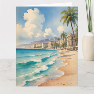 Vintage Stil Monte Carlo Beach Travel Kort