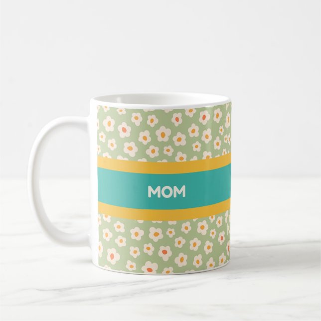 Vintage stil mor design, blommönster kaffemugg (Vänster)