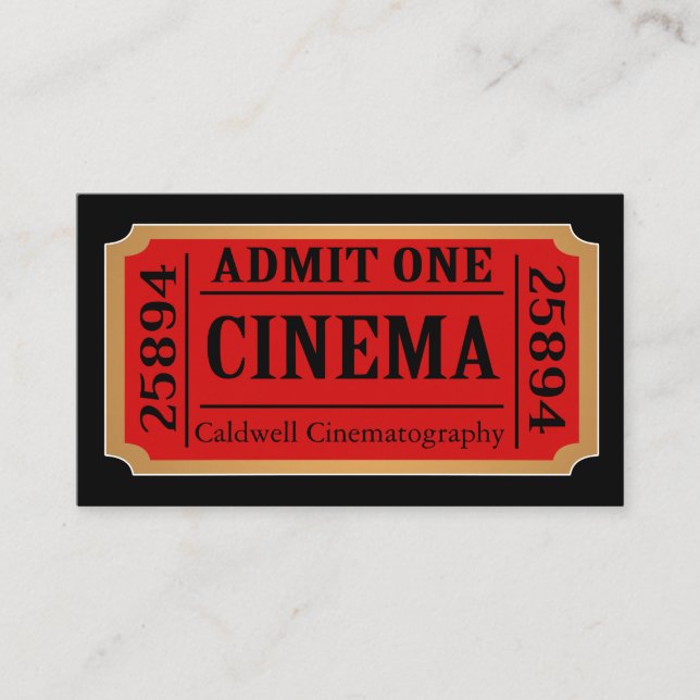 Vintage Stil Movie Biljett Stub (Framsida)
