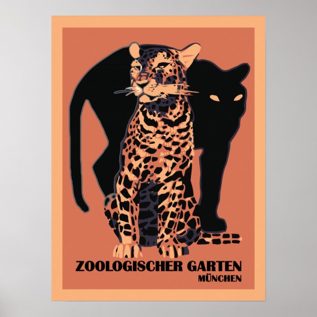 Vintage stil München Zoo Poster (Framsidan)