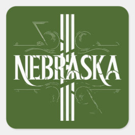 Vintage Stil Nebraskas textdesign Fyrkantigt Klistermärke