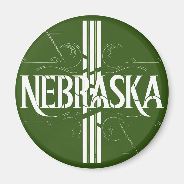 Vintage Stil Nebraskas textdesign Magnet (Framsidan)