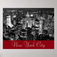 Vintage Stil New York City Black White Red