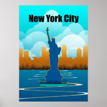 Vintage Stil New York City Travel Poster