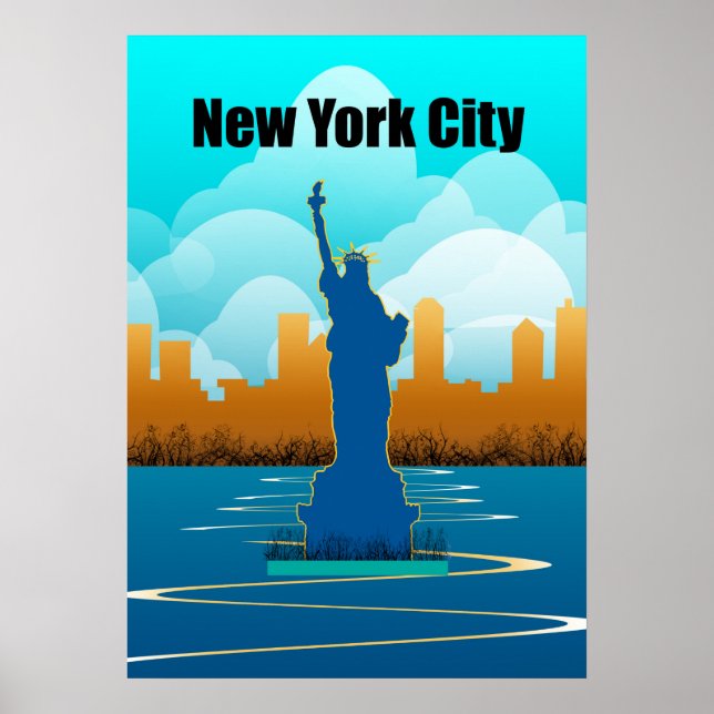 Vintage Stil New York City Travel Poster (Framsidan)